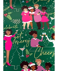 Black Paper Party Green Cheers Auntie Gift Wrap