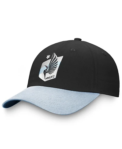 Fanatics Women's Black/Light Blue Minnesota United Fc Iconic Adjustable Hat