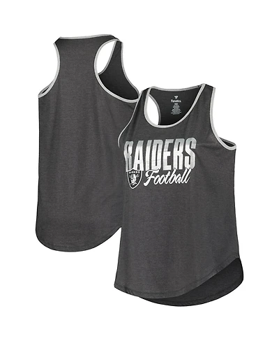 Fanatics Women's Heather Black Las Vegas Raiders Plus Size Fuel Tank Top