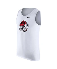 Nike Men's White Georgia Bulldogs vintage-like Logo Performance Tank Top