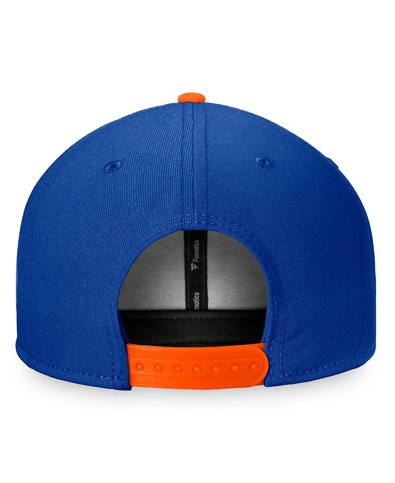 Fanatics Men's Royal/Orange New York Islanders Fundamental Colorblocked Snapback Hat