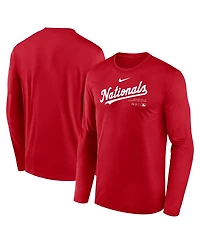 Nike Men's Red Washington Nationals Authentic Collection Practice Performance Long Sleeve T-Shirt