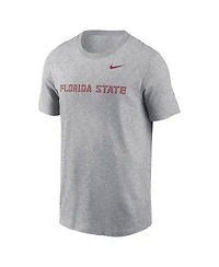 Nike Men's Heather Gray Florida State Seminoles Primetime Evergreen Wordmark T-Shirt
