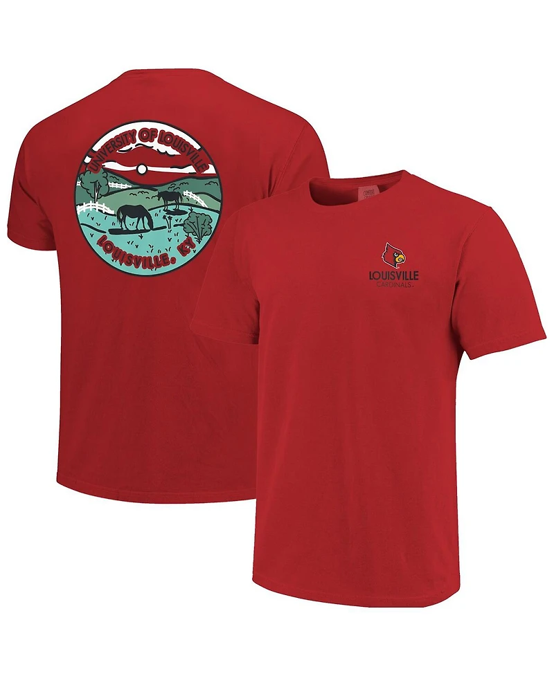 Image One Men's and Women's Red Louisville Cardinals Scenic Comfort Colors T-Shirt