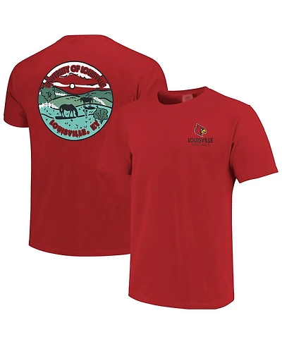 Image One Men's and Women's Red Louisville Cardinals Scenic Comfort Colors T-Shirt