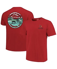Image One Men's and Women's Red Louisville Cardinals Scenic Comfort Colors T-Shirt