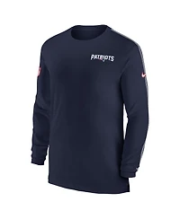 Nike Men's Navy New England Patriots Sideline Coach Uv Performance Long Sleeve T-Shirt