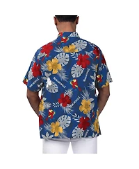 Margaritaville Men's Royal Milwaukee Brewers Island Life Floral Party Button-Up Shirt