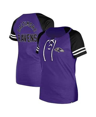 New Era Women's Purple Baltimore Ravens Lace-Up Raglan T-Shirt