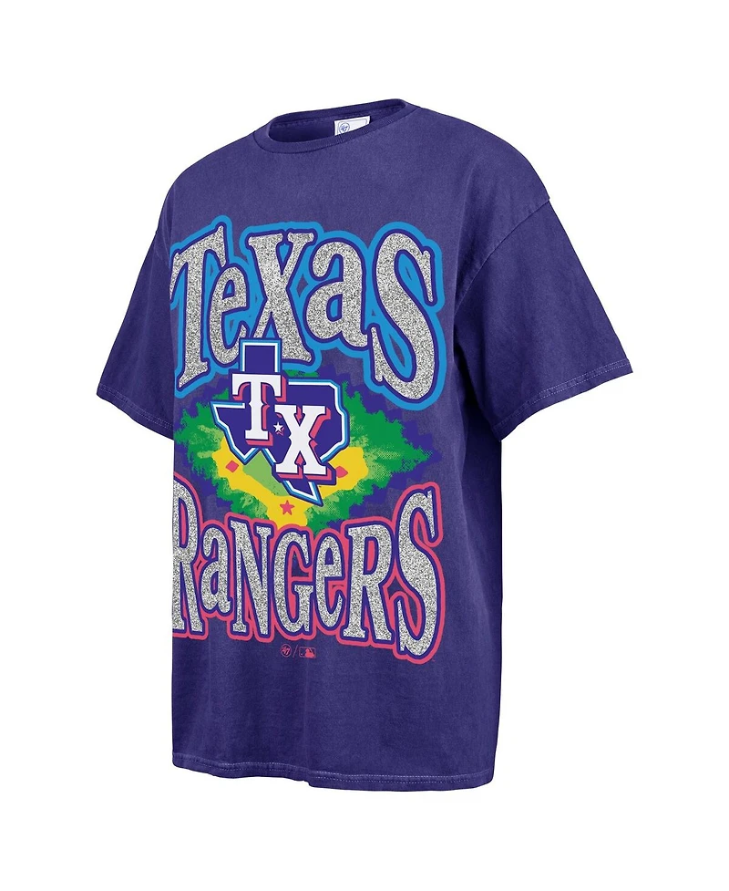 '47 Brand Women's Navy Texas Rangers Flashing Lights Boyfriend T-Shirt
