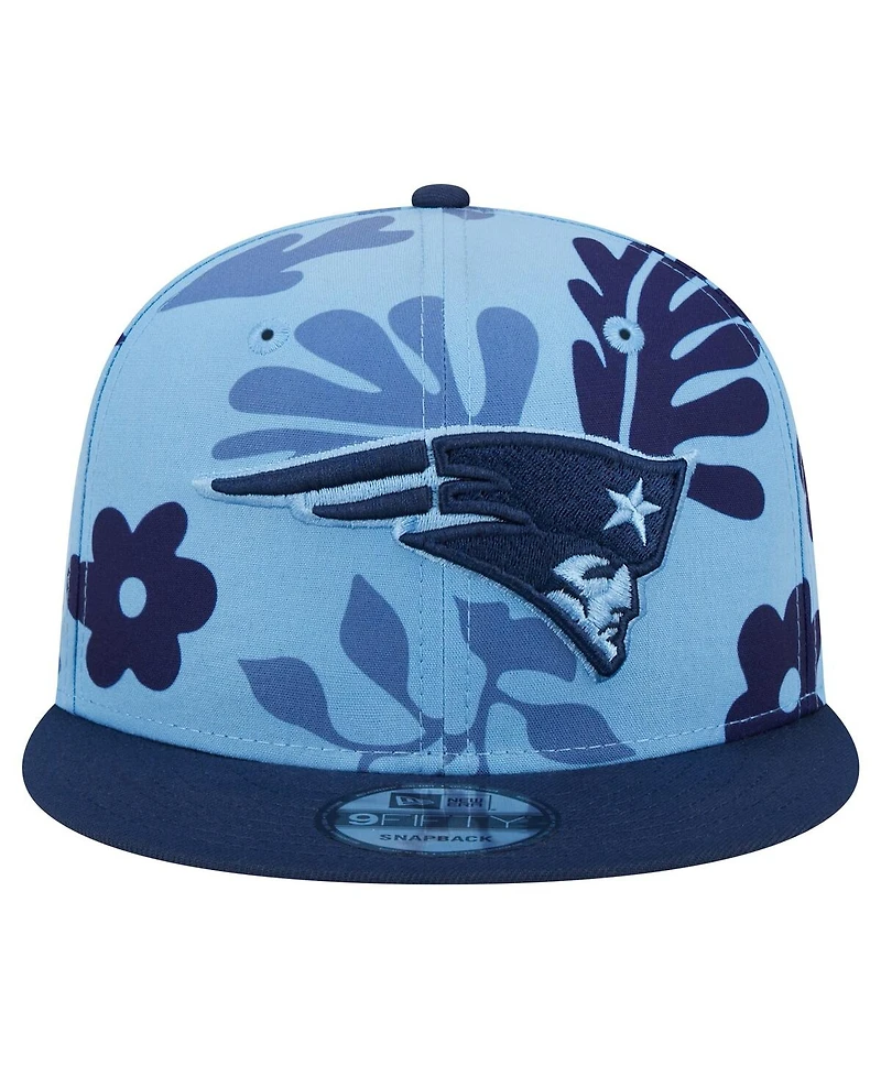 New Era Men's Light Blue New England Patriots Leafy 9FIFTY Snapback Hat