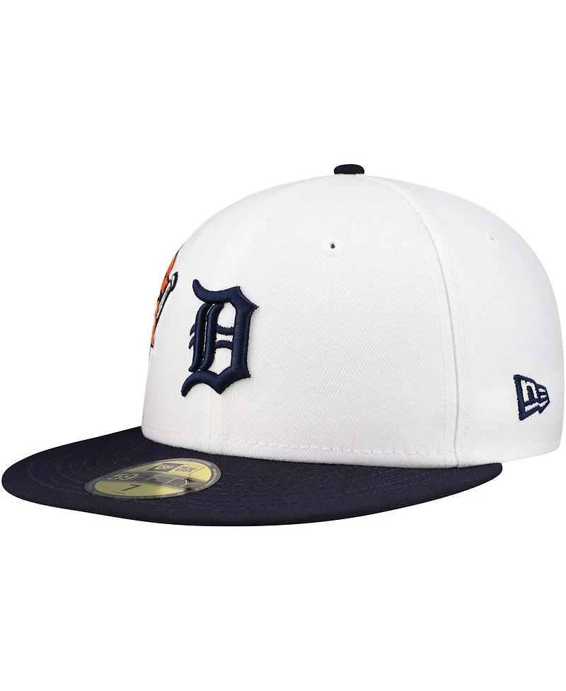 New Era Men's White/Navy Detroit Tigers Major Sidepatch 59FIFTY Hat