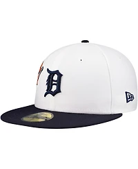 New Era Men's White/Navy Detroit Tigers Major Sidepatch 59FIFTY Hat