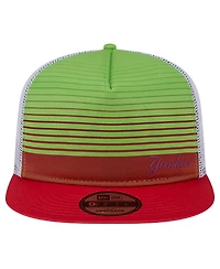 New Era Men's Red New York Yankees Neon Horizon A-Frame Trucker 9FIFTY Snapback Hat