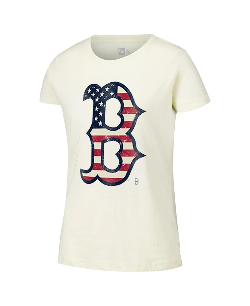 New Era Women's Cream Boston Red Sox Vintage-like T-Shirt