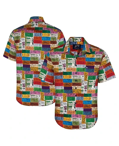 Section 119 Men's Red the Beatles Ticket Stub Button-Down Shirt