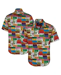 Section 119 Men's Red the Beatles Ticket Stub Button-Down Shirt