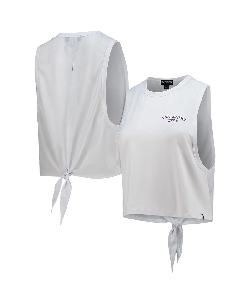 The Wild Collective Women's White Orlando City Sc Twist Back Tank Top