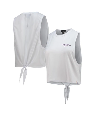 The Wild Collective Women's White Orlando City Sc Twist Back Tank Top