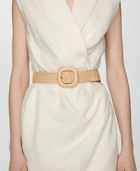 Mango Women's Belt Linen Dress