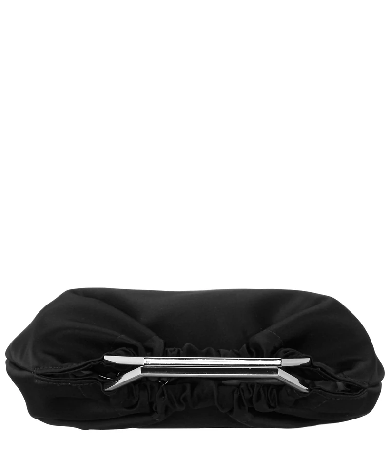 Nina Metal Handle Satin Pouch Bag