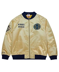 Mitchell & Ness Gold Milwaukee Brewers Og 2.0 Lightweight Satin Full-Zip Jacket