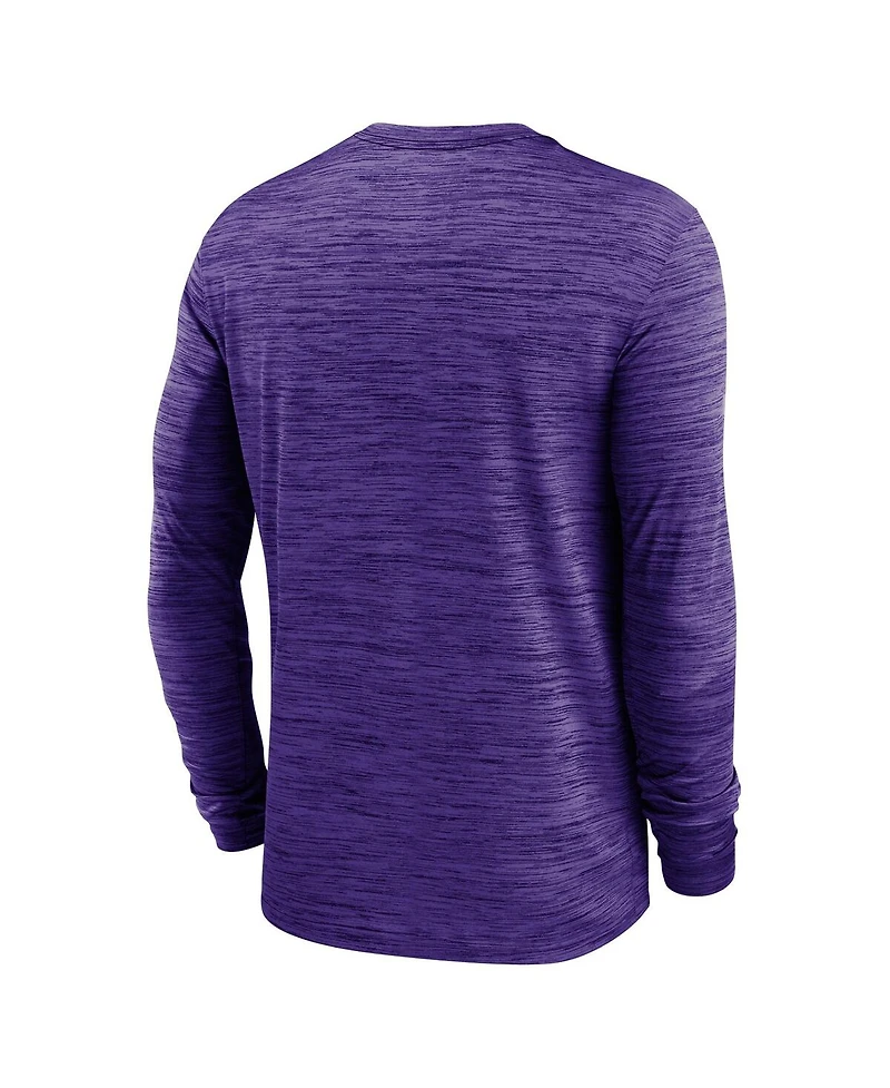 Nike Men's Purple Lsu Tigers 2024 Sideline Velocity Performance Long Sleeve T-Shirt