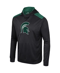 Colosseum Men's Black Michigan State Spartans Warm Up Long Sleeve Hoodie T-Shirt