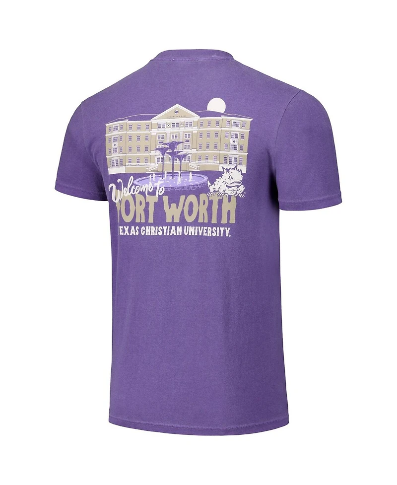 Image One Men's and Women's Purple Tcu Horned Frogs Hyper Local Welcome to Campus T-Shirt