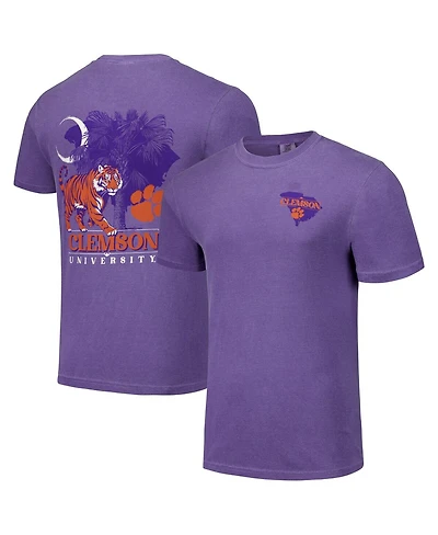 Image One Men's and Women's Purple Clemson Tigers Hyper Local Palmetto Tiger T-Shirt