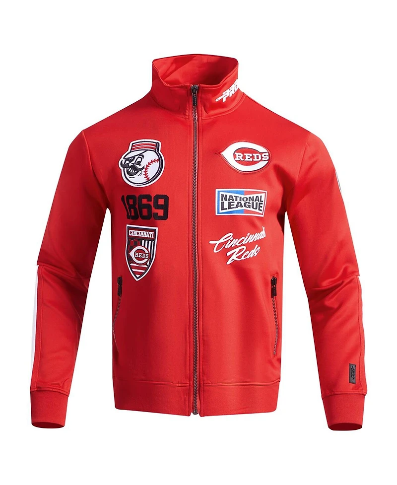 Pro Standard Men's Red Cincinnati Reds Fast Lane Full-Zip Track Jacket