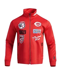 Pro Standard Men's Red Cincinnati Reds Fast Lane Full-Zip Track Jacket