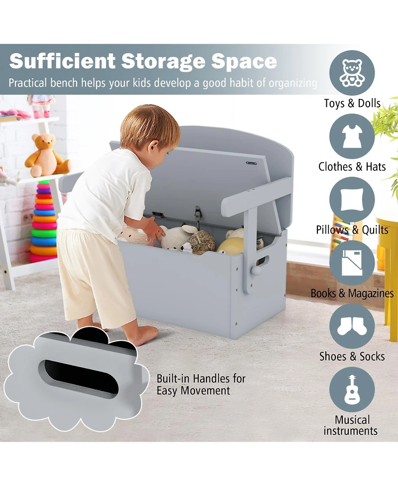 Slickblue 3-in-1 Kids Convertible Storage Bench Wood Activity Table and Chair Set