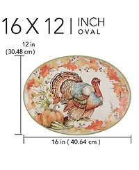 Certified International Autumn Breeze Oval Turkey Platter