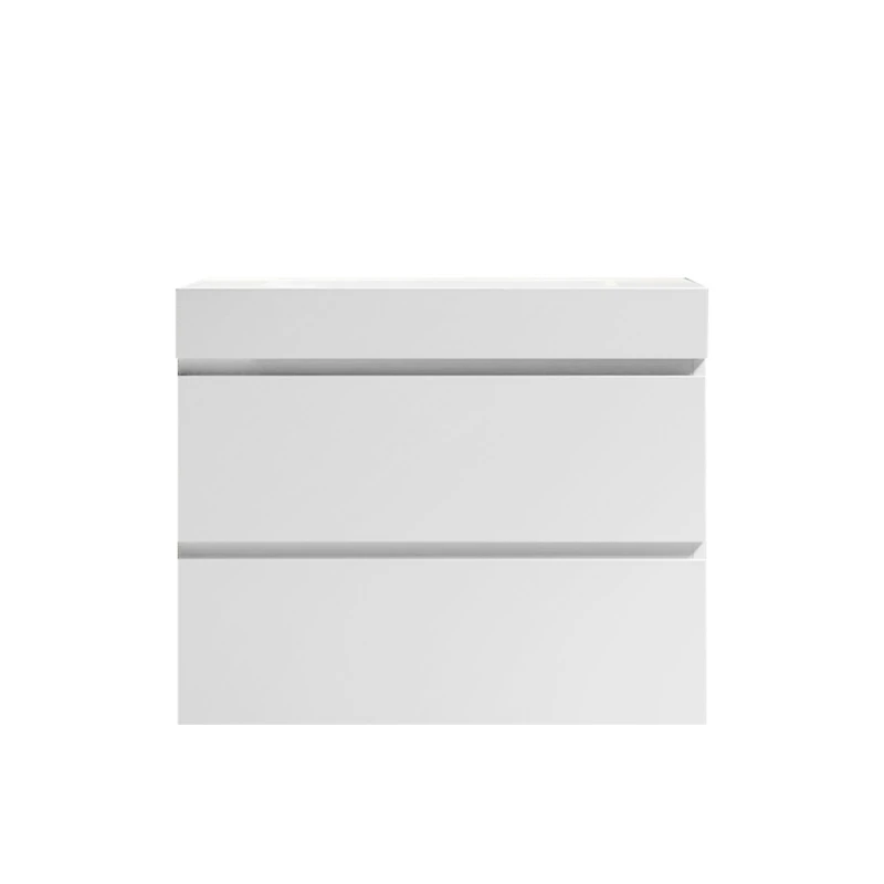 Streamdale Glossy White Integrated Basin Modern Solid Surface Marvel