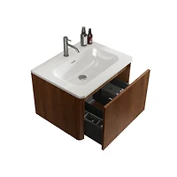 Etna 24" Striped Walnut Vanity w/ White Ceramic Sink