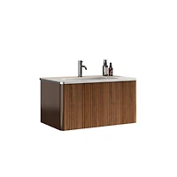 Streamdale Etna 30" Striped Walnut Vanity w/ White Ceramic Sink
