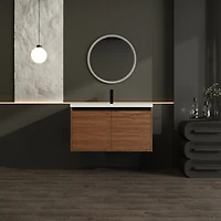 Streamdale Furniture 36" Brown Bathroom Vanity with Resin Sink and Cabinet