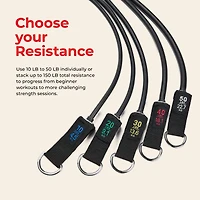Sunny Health & Fitness Resistance Tube Set, 10-50LBs