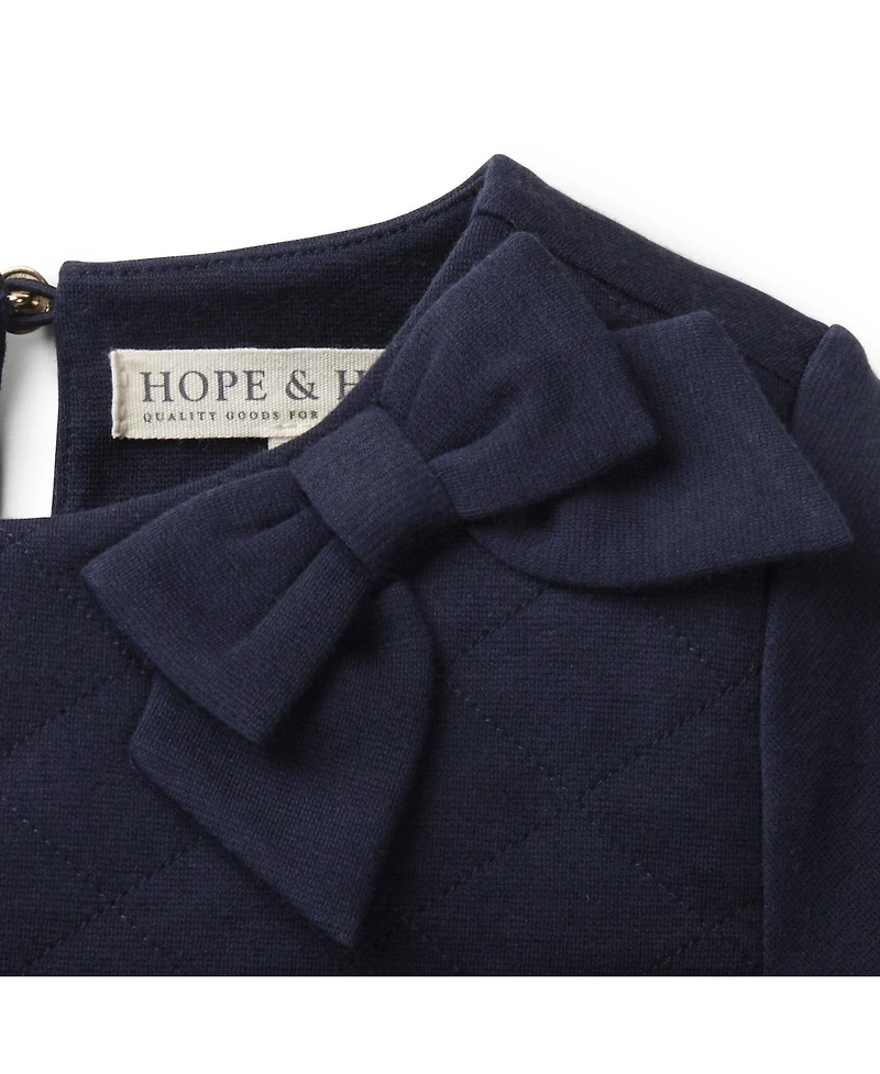 Hope & Henry Baby Girls Quilted Ponte Riding Dress