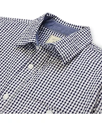 Hope & Henry Mens' Organic Seersucker Short Sleeve Button Down Shirt