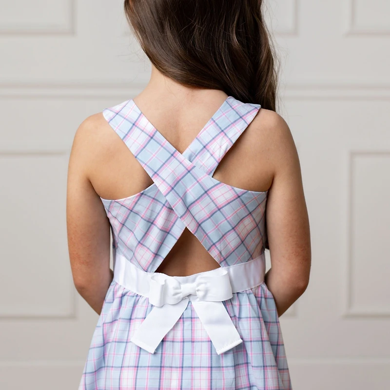 Hope & Henry Toddler Girls Sleeveless Special Occasion Party Dress with Cross Back Detail