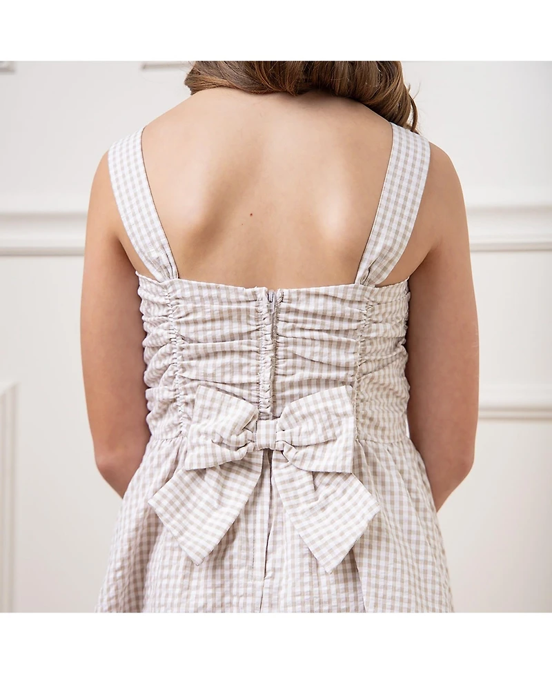 Hope & Henry Girls' Sleeveless Ruched Bodice Party Dress, Toddler