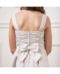 Hope & Henry Girls' Sleeveless Ruched Bodice Party Dress, Toddler