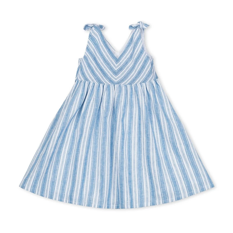 Hope & Henry Girls' Sleeveless Bow Shoulder Swing Dress