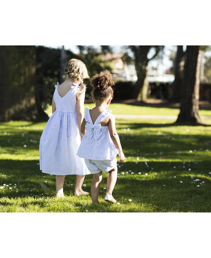 Hope & Henry Big Girls Cotton Bow Shoulder Swing Dress