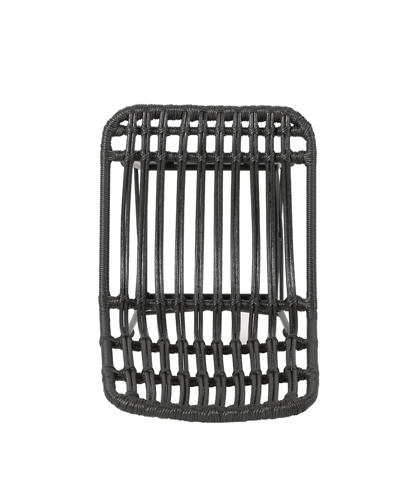 Simplie Fun Sawtelle Modern Rattan And Metal Outdoor Dining Chair