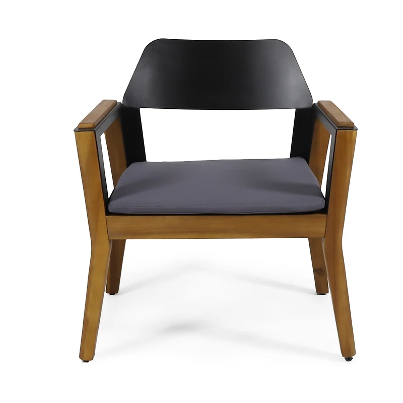 Streamdale Acacia Wood Club Chairs With Cushions (Set Of 2)