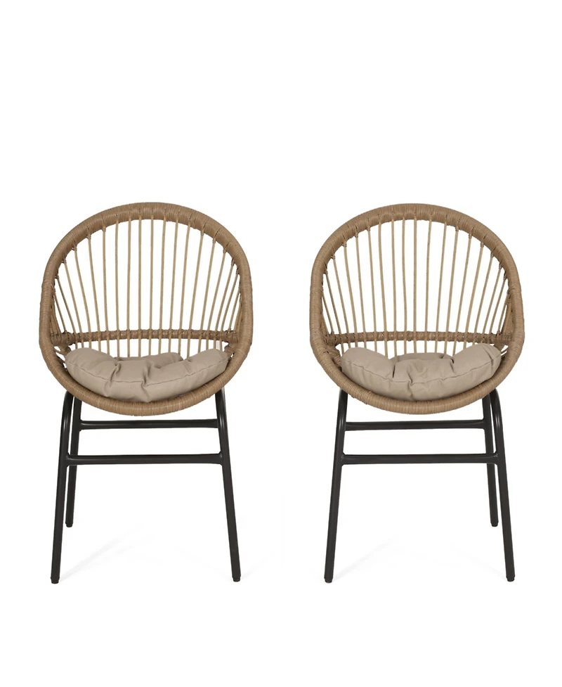 Simplie Fun Wicker Dining Chairs With Cushions (Set Of 2)