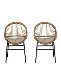 Simplie Fun Wicker Dining Chairs With Cushions (Set Of 2)